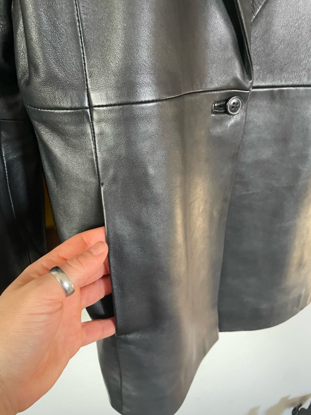 VEDA x Reformation Bowery Leather Blazer - Black L - Picture 3 of 13